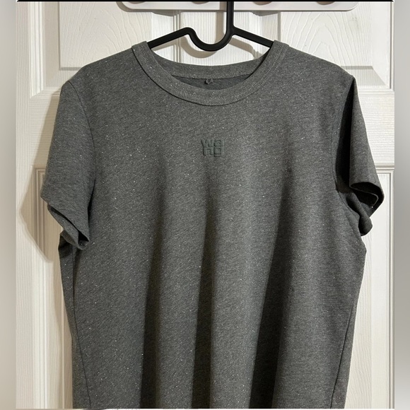 NWOT AW gray glittered Tee - Picture 4 of 5